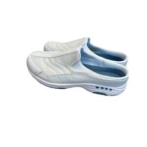 Easy Spirit Traveltime White Leather Low Mules Casual Women's Shoes